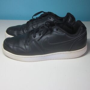 Nike Ebernon Low Classic Black Leather Sneakers Womens Size 9 / 40.5 Shoes